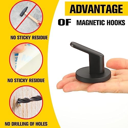 Kanayu 6 Pcs Magnetic Hooks Heavy Duty Magnetic Wreath Hanger, Magnet Tool - Image 4