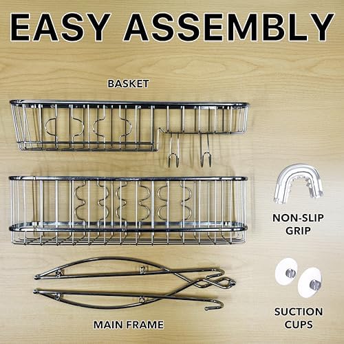 Simple Houseware Stainless Steel Hanging Shower Head Caddy Organizer - Image 5