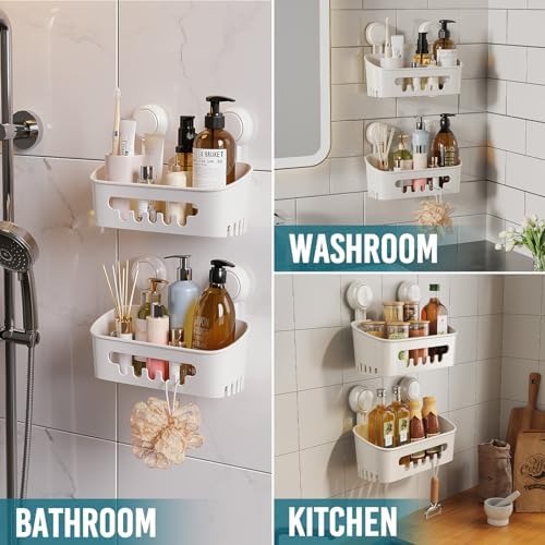 TAILI Shower Caddy Suction Cup 2 Pack, Heavy Duty Bathroom Organizer, Removable - Image 6