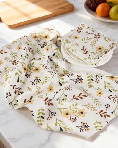 Miss Adola 370GSM Cotton Waffle Kitchen Towels - Image 2