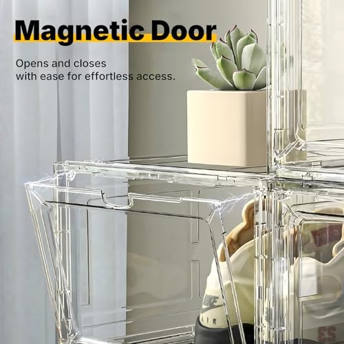 1 Pack Drop Front Shoe Box for Men’s Sneakers, Stackable Magnetic Display Case - Image 6