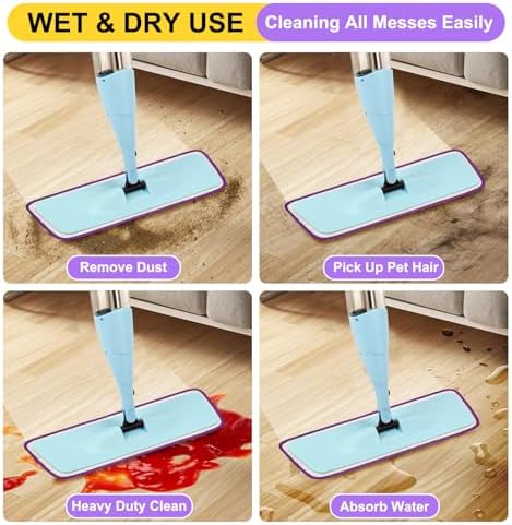 16.5 Inch Reusable Mop Pads Microfiber Spray Mop Replacement Heads - Image 6