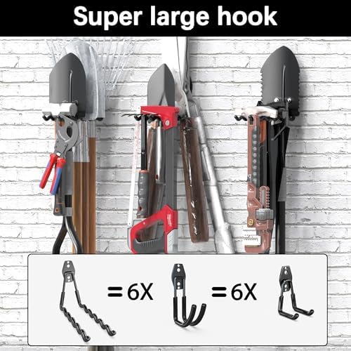 3-H Heavy Duty Garage Hooks, 20 Pack Wall Storage Organizer - Image 3