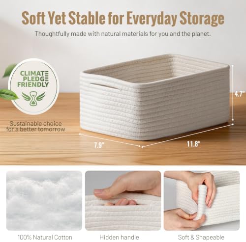 5 Pack Small Woven Storage Baskets - Image 3