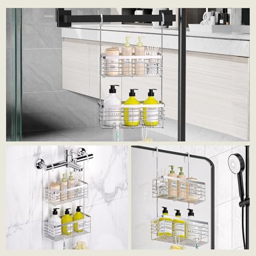 DELLAN Hanging Shower Caddy, 2-Tier Shower Rack - Image 6