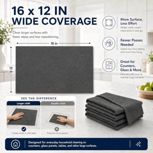 5-Pack Gemie Magic Cleaning Cloth, 16 * 12 in Lint Free Thickened Reusable - Image 3