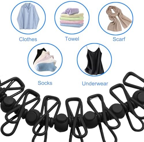 2 Pack Camping Clothesline Portable 12 Clothespins - Image 4