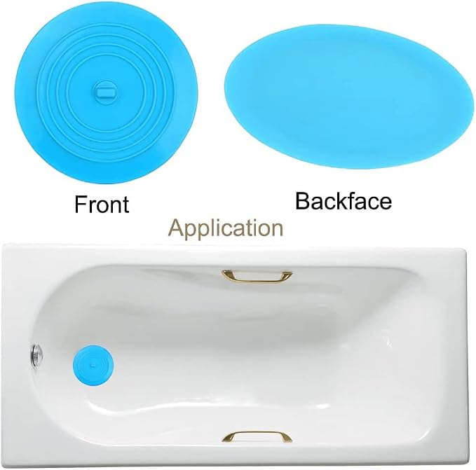 V-TOP Bath Tub Drain Stopper 2 Pack, 6 inch Silicone Drain Cover Tub Plug | - Image 6