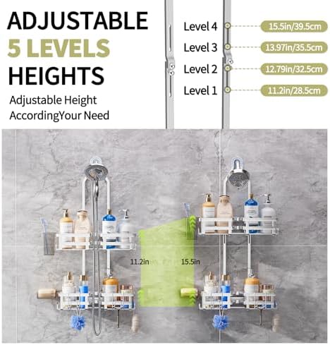 Aluminum Shower Caddy Hanging, Shower Caddy, Never Rust Shower Organizer - Image 5