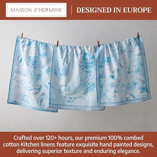 Maison d' Hermine Kitchen Towels Set of 3 100% Combed Cotton 27.50"x20" - Image 3