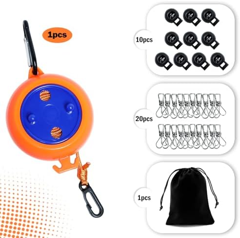 Camping Retractable Clothesline, Adjustable 32ft/10M Camping Clothesline - Image 3