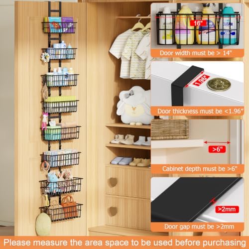 Hongtamoya 8 Tier Over The Door Organizer, Adjustable Hanging Door Organizer - Image 6