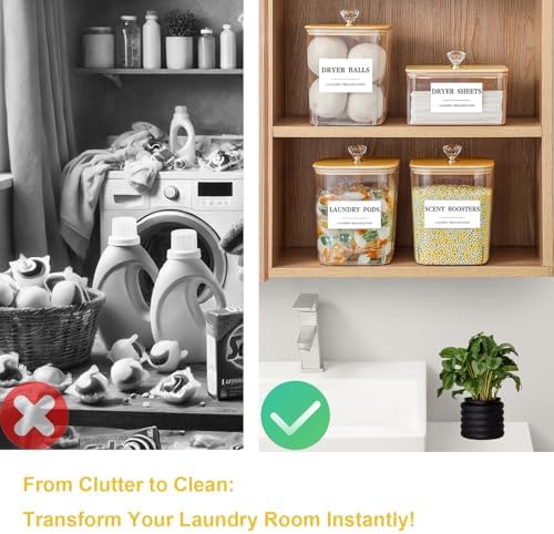 4 Pack Clear Laundry Pods Container & Dryer Sheet Holder Set - Image 6