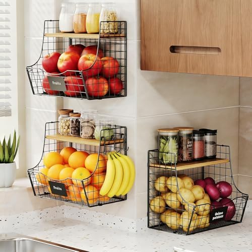 3 Pack wire Fruit Basket for Kitchen - Image 4