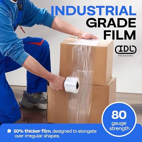 IDL Packaging 3"x 1000' Stretch Wrap Mini Roll of 80 Gauge - Image 6
