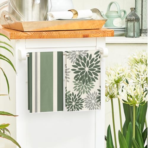 Artoid Mode Light Green Stripes Home Sweet Home Boho Spring Kitchen Towels Dish - Image 4