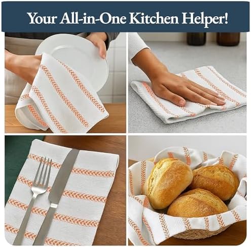 LANE LINEN Kitchen Towels Set – Pack of 6 Cotton Dish Towels, Absorbent & - Image 4