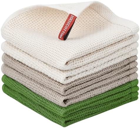 Nialnant 6 Pack Kitchen Towels, 100% Cotton Absorbent by Nialnant