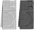 Abstract Boho Black and White Kitchen Towels, Minimalist Contemporary Dish Tea by Unknown