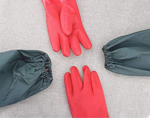 Eiito Extra-Long 26" Rubber Pond Gloves, Chemical Resistant PVC Reusable Heavy - Image 5