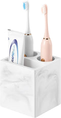 Luxspire Toothbrush Holder, 3 Slots, Marble White | Diatomite, Fast Drying by Luxspire