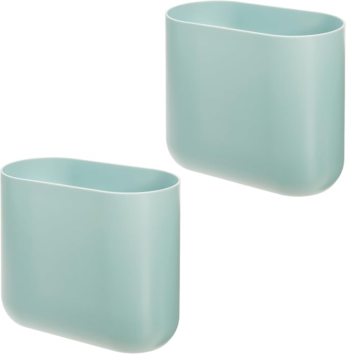 iDesign Small Slim Plastic Bathroom Trash Can - Image 8
