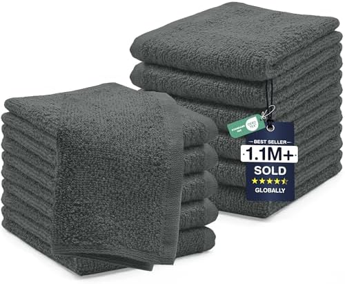 DAN RIVER 12 Pack Cotton Wash Cloths Set by DanRiver