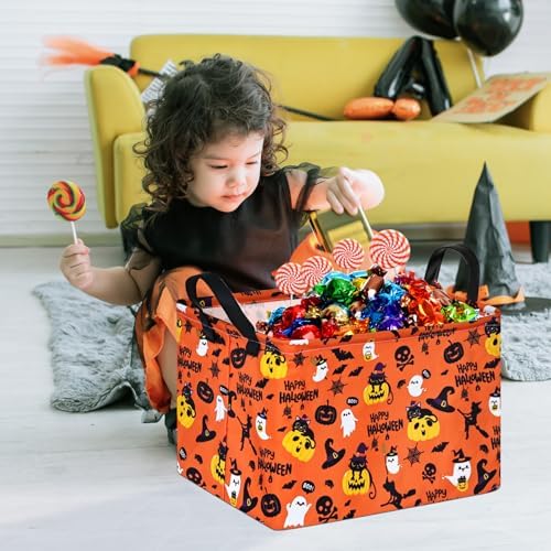 Halloween Pumpkin Ghost Storage Basket - Image 3