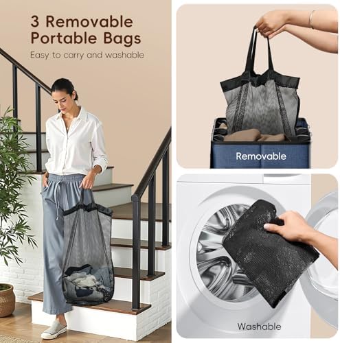 185L Laundry Hamper 3 Section, Laundry Hamper - Image 6