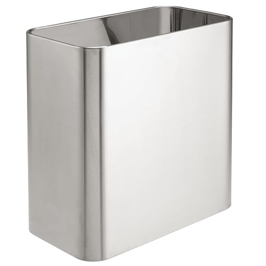 mDesign Small Metal 2.4 Gallon/9 Liter Trash Can Wastebasket Garbage Bin - Image 5