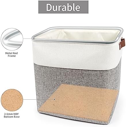 Bagnizer 13x13 Cube Storage Bins, Collapsible Fabric Storage Box, 4 Pack Closet - Image 4