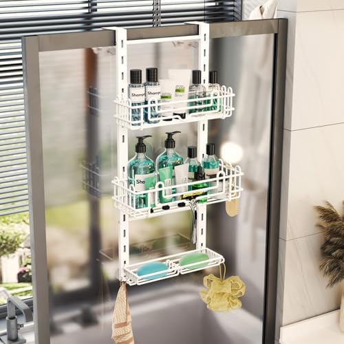 HapiRm 3 Tier Over the Door Shower Caddy, Hanging Shower Caddy - Image 7