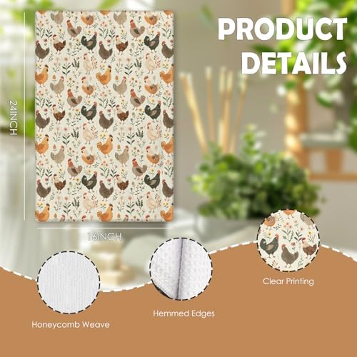 Farmhouse Chicken Rooster Kitchen Towels, Chicken Dish Towels, Rooster Decor - Image 7