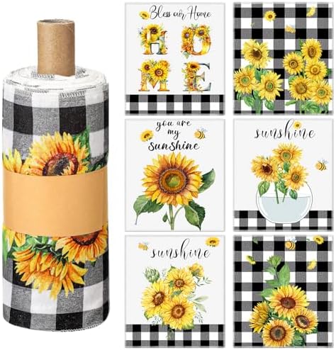 Mindsoft 36 Pcs Spring Sunflower Reusable Paper Towels Rolls Sunshine Washable by Mindsoft