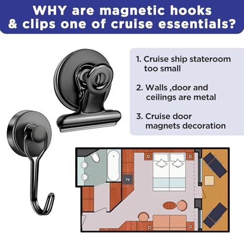 30lbs+ Magnetic Hooks Clips for Cruise Cabins, Cruise Essentials 2026 - Image 7