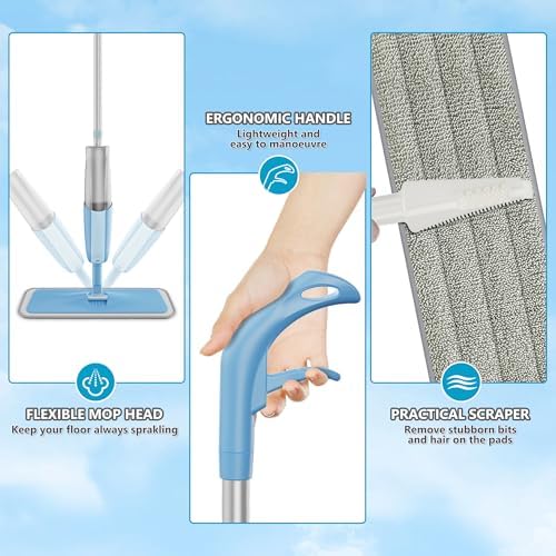 Spray Wet Mops for Floor Cleaning: Hardwood Floor Mop Refillable Dust Mop - Image 4