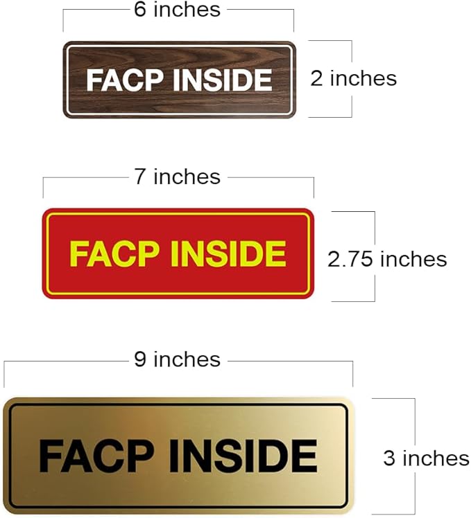 Signs ByLITA Standard FACP Inside Sign | Fire Safety Signage (Black/Silver) - Large 1 Pack