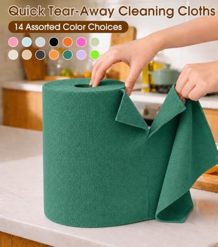 Microfiber Cleaning Cloth Roll, 100 Pack 12 x 12 Inch Tear Away Reusable Paper - Image 6