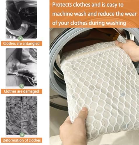 2 Pack Laundry Bag, Durable Big Honeycomb Mesh Laundry Bags Suitable - Image 4