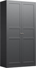 Letaya Wardrobe Armoire Closet,72" H Metal Storage Cabinet with Adjustable Shelves and Hanging Rod,Bedroom Armoire Cabinet Clothes Organizer (Black)