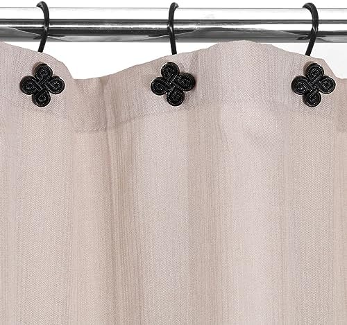 Matte Black Shower Curtain Hooks: Rust Proof Metal Curtain Rings - Image 6