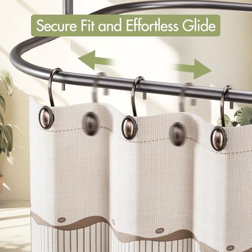 AmazerBath Bronze Shower Curtain Hooks, Decorative Modern Shower Curtain Hangers - Image 6