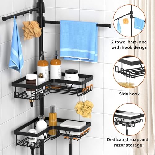 KEGII Black Shower Caddy Tension Pole - Image 2
