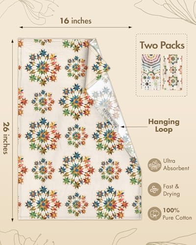 Miss Adola 2 Pack 150GSM Flour Sack Kitchen Towels, Starburst Design - Image 4