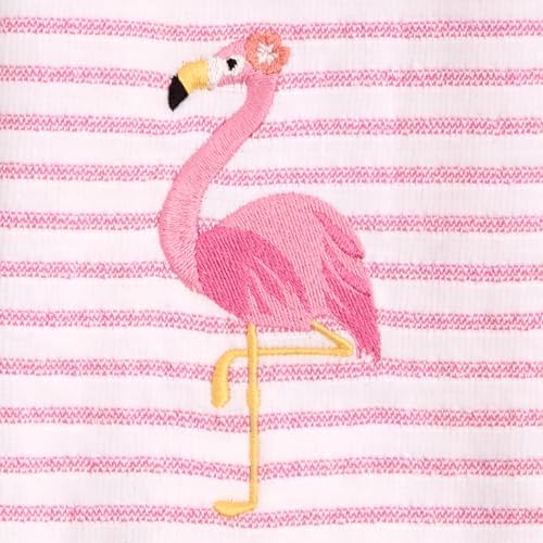Ritz 2-Piece Cotton Velour Bathroom Hand Towel Set, Embroidered Flamingo Design - Image 2