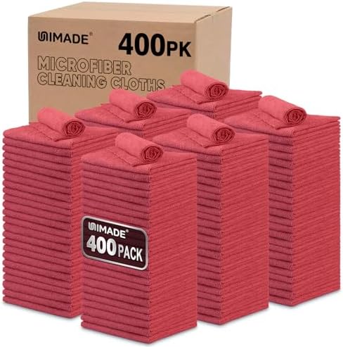 UNIMADE Shop Towels, 400 Pack Commercial Grade Work Rags Microfiber Towels by Unimade