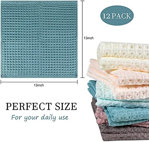 vfaejll Kitchen Towels Set 12 Pack, 100% Cotton Waffle Weave Dish Cloths & Dish - Image 3