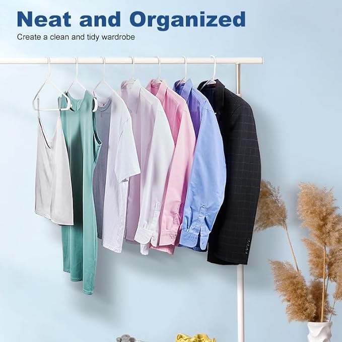 HOUSE DAY White Plastic Hangers 500 Pack, Slim Space-Saving Clothes Hangers | - Image 3