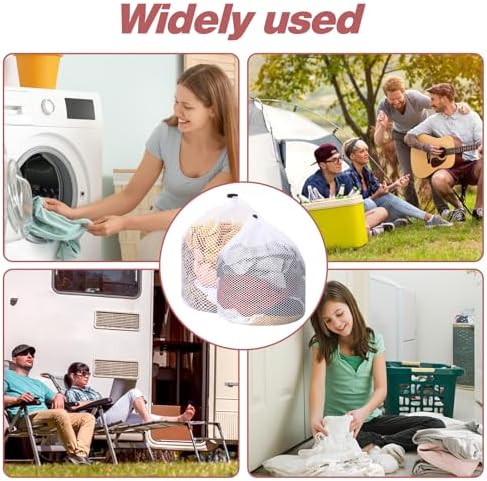 2pcs Mesh Laundry Bags for Socks, Machine Washable Drawstring Design Travel - Image 3