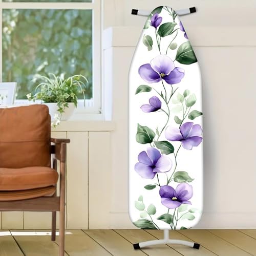 Nuxovilar Purple Flowers Leaves Ironing Board Cover 15x54 Polyester - Image 2